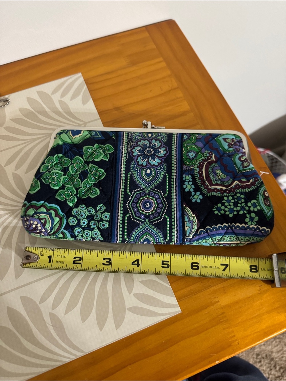 Vera Bradley Rhythm & Blues Kisslock Floral Clutch - Blue & Green - Picture 7 of 7